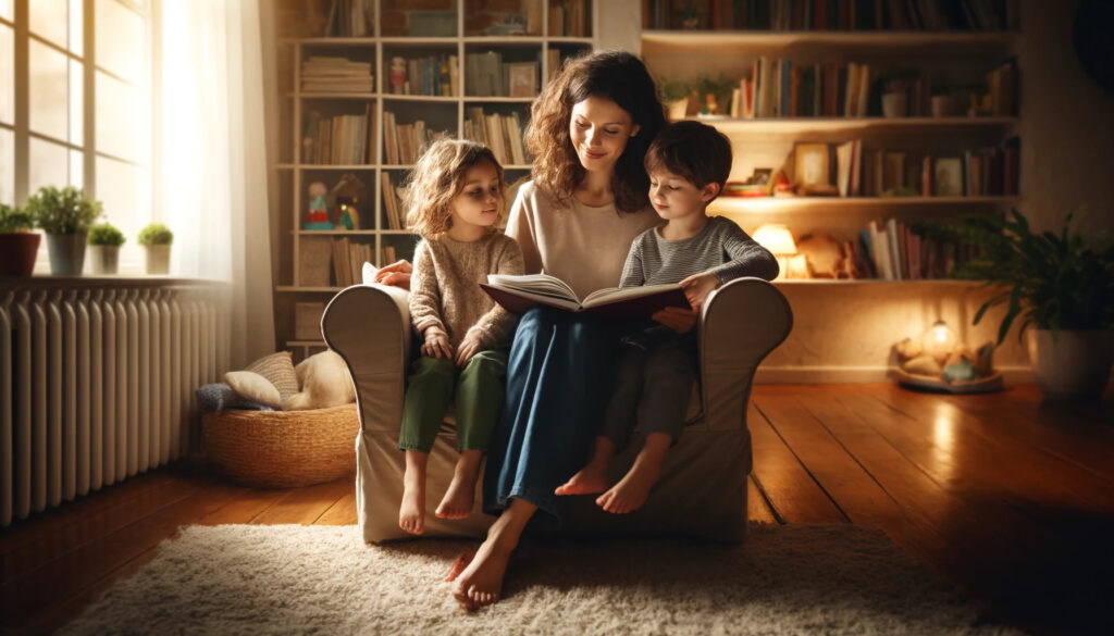 message-for-moms mom reading to her kids